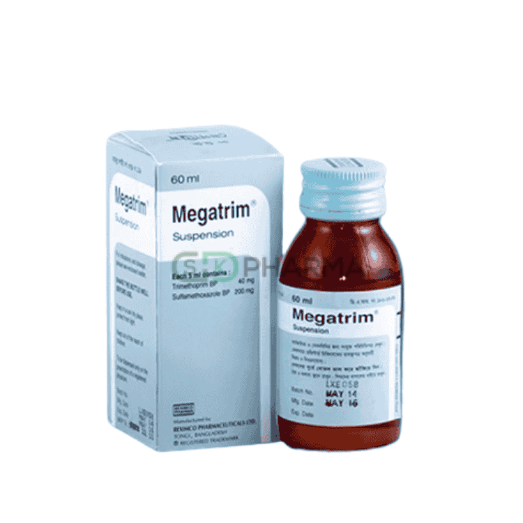 Megatrim Suspension (200 mg+40 mg)/5 ml (Sulphamethoxazole + Trimethoprim)