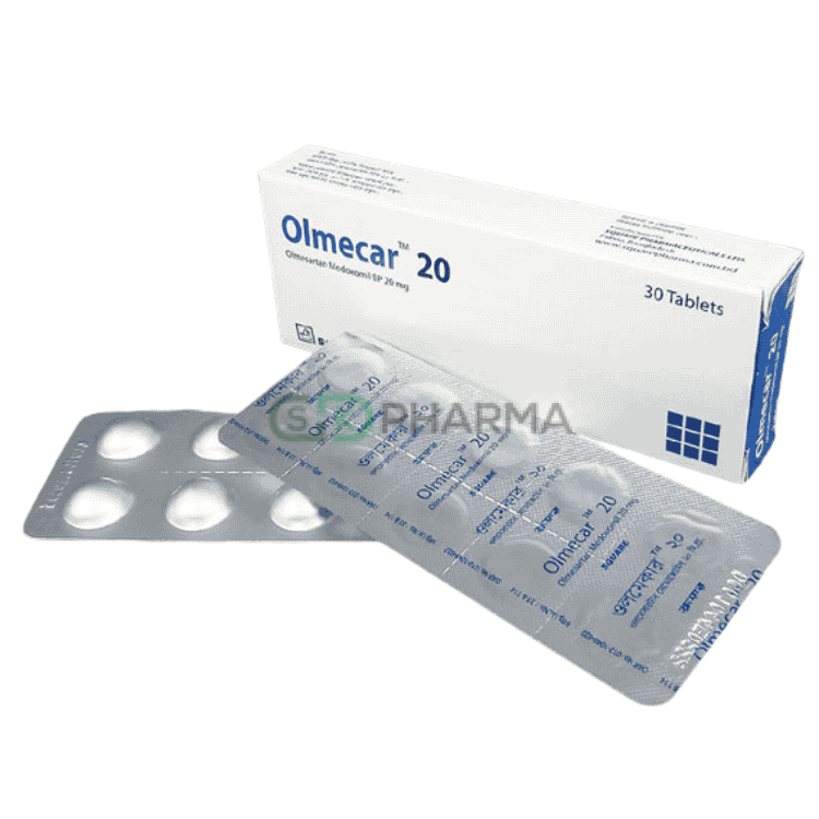 Olmecar Tablet 20 mg (Olmesartan Medoxomil)