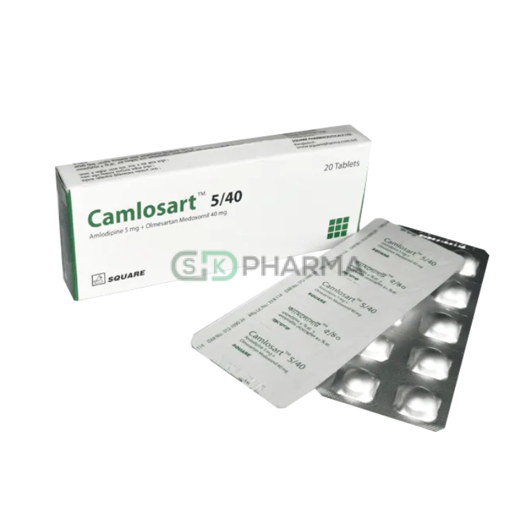 Camlosart Tablet 5 mg+40 mg (Amlodipine Besilate + Olmesartan Medoxomil)