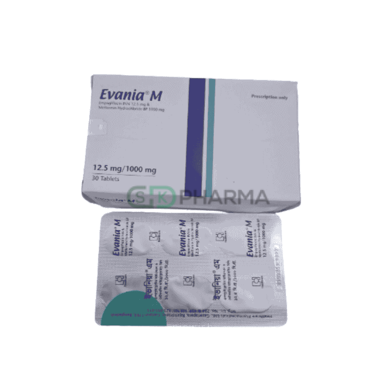 Evania M Tablet 12.5 mg+1000 mg (Empagliflozin + Metformin Hydrochloride)