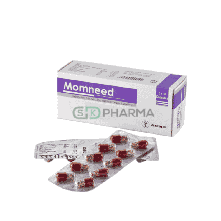 Momneed Capsule (Carbonyl Iron + Folic Acid + Zinc Sulfate + Vitamin B Complex + Vitamin C)