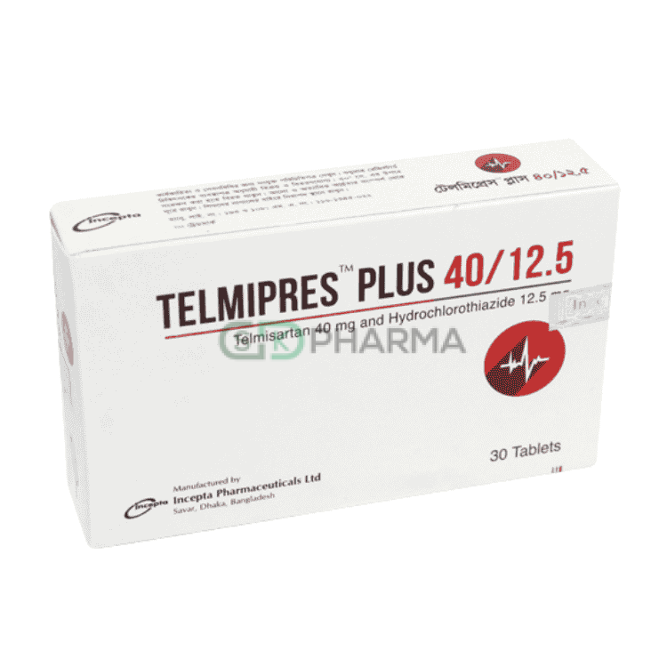 Telmipres Plus Tablet 40 mg+12.5 mg (Telmisartan + Hydrochlorothiazide)