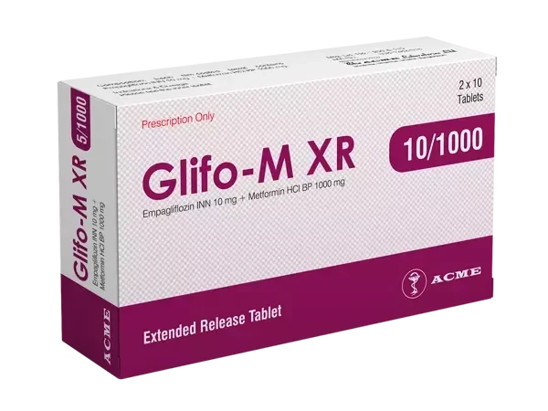 Glifo-M XR Tablet (Extended Release), Empagliflozin + Metformin Hydrochloride 10 mg+1000 mg