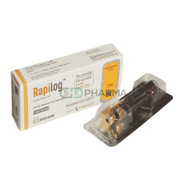Rapilog Injection 100 IU/ml (Insulin Aspart)