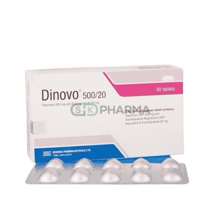 Dinovo Tablet 500 mg+20 mg (Naproxen Sodium + Esomeprazole Magnesium)