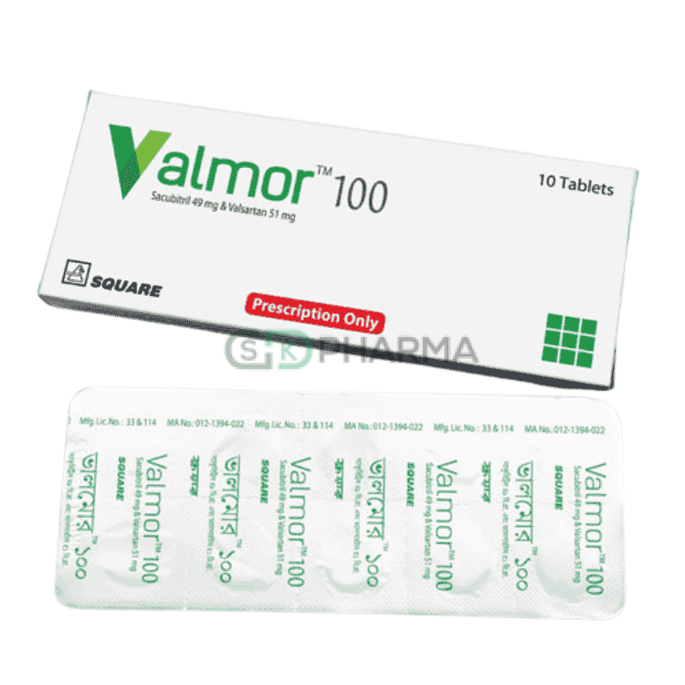 Valmor Tablet 49 mg+51 mg (Sacubitril + Valsartan)