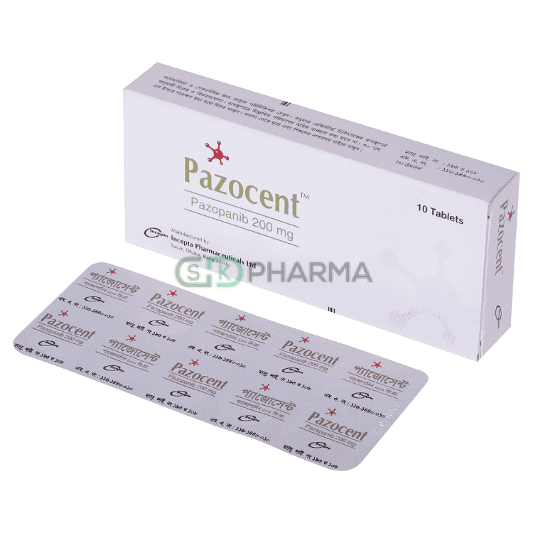 Pazocent Tablet 200 mg (Pazopanib Hydrochloride)