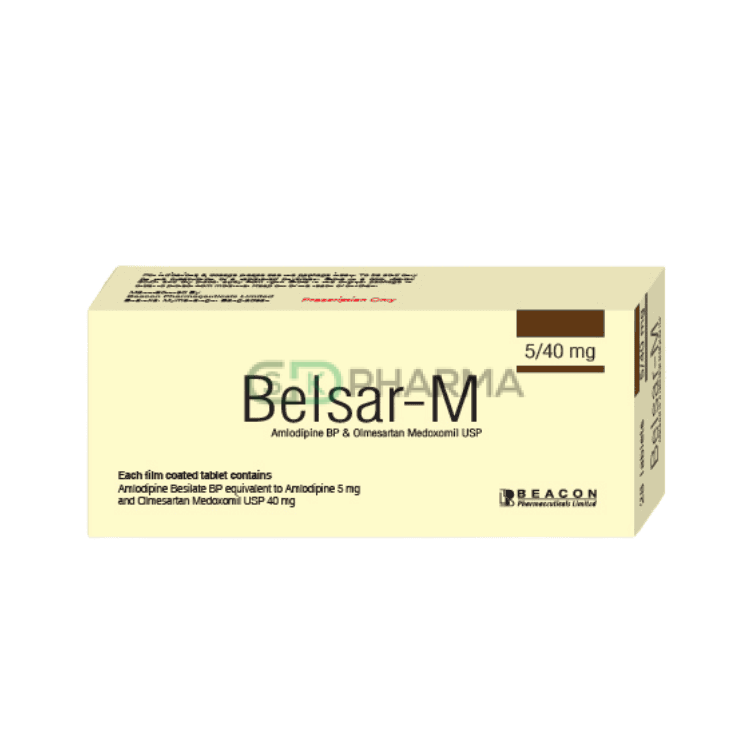 Belsar-M Tablet 5 mg+40 mg (Amlodipine Besilate + Olmesartan Medoxomil)