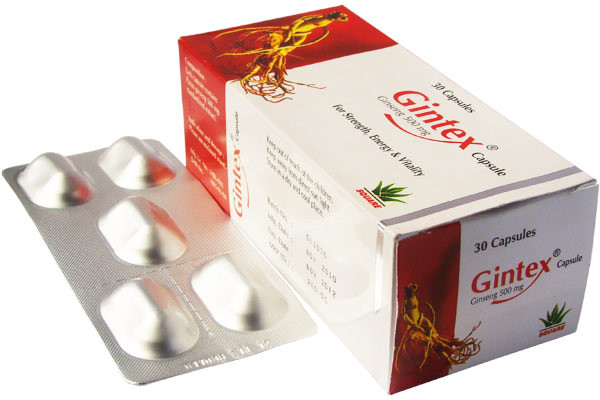 Gintex Capsule, Panax Ginseng 500 mg