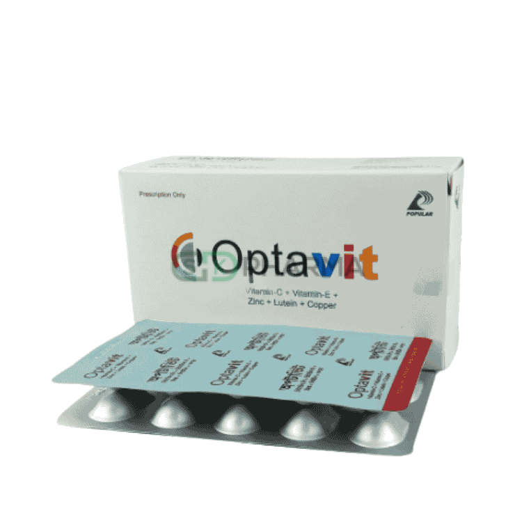 Optavit Capsule 60 mg+30 mg+6 mg+2 mg+15 mg (Vitamin C + Vitamin E + Lutein + Copper + Zinc)