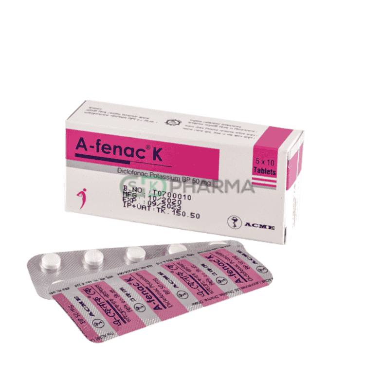A-Fenac K Tablet 50 mg (Diclofenac Potassium)