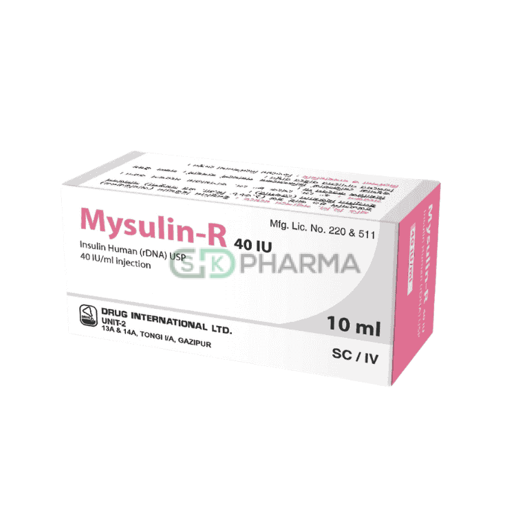 Mysulin R Injection 40 IU/ml (Insulin Human [rDNA])