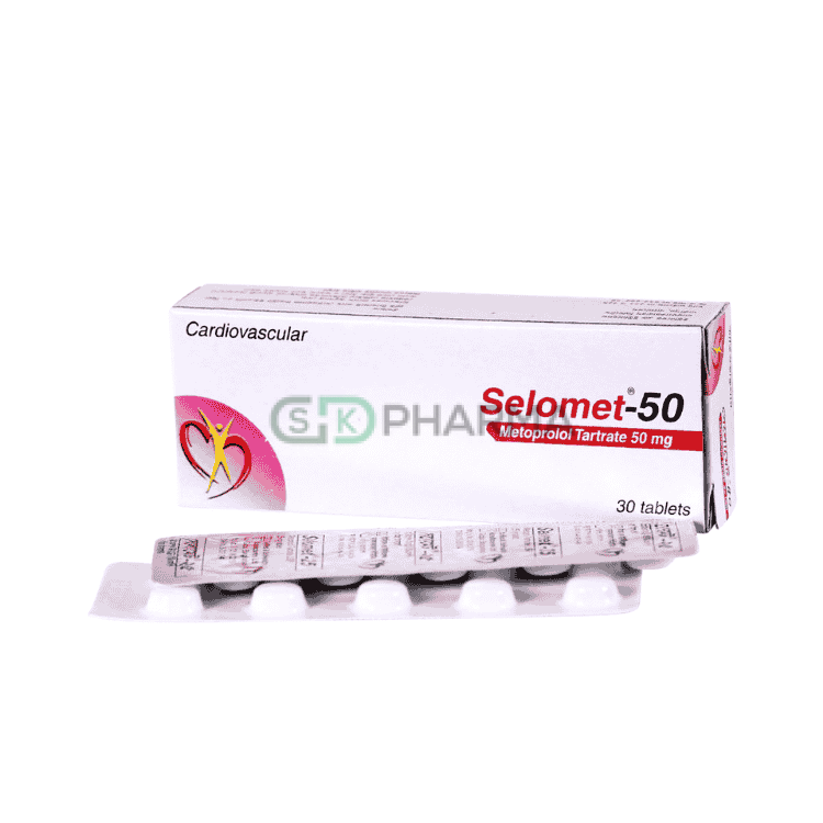 Selomet Tablet 50 mg (Metoprolol Tartrate)