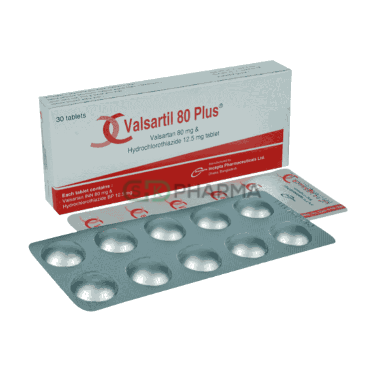 Valsartil Plus Tablet 80 mg+12.5 mg (Valsartan + Hydrochlorothiazide)
