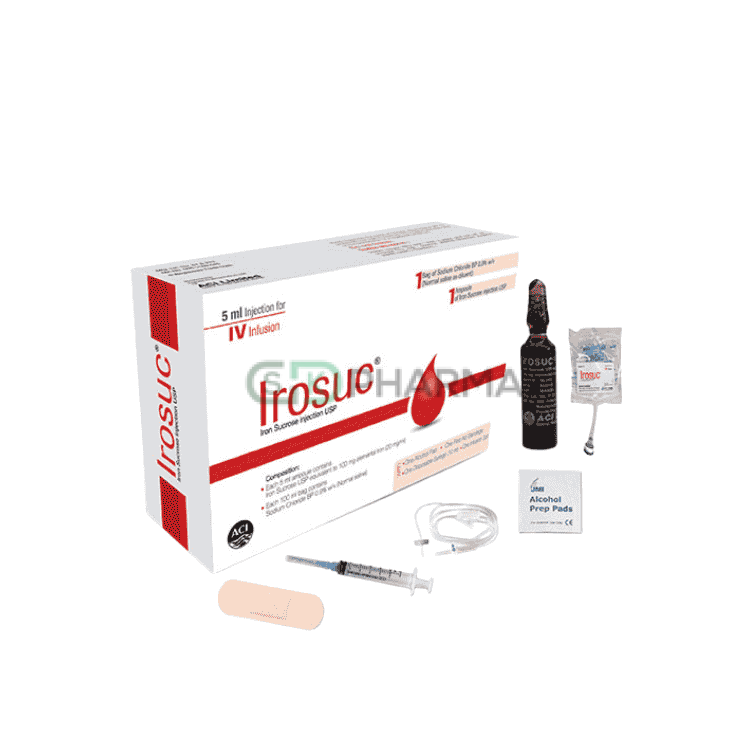 Irosuc Injection 100 mg/5 ml (Iron Sucrose)