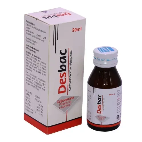 Desbac Powder for Suspension 50 ml bottle, Cefpodoxime Proxetil 40 mg/5 ml
