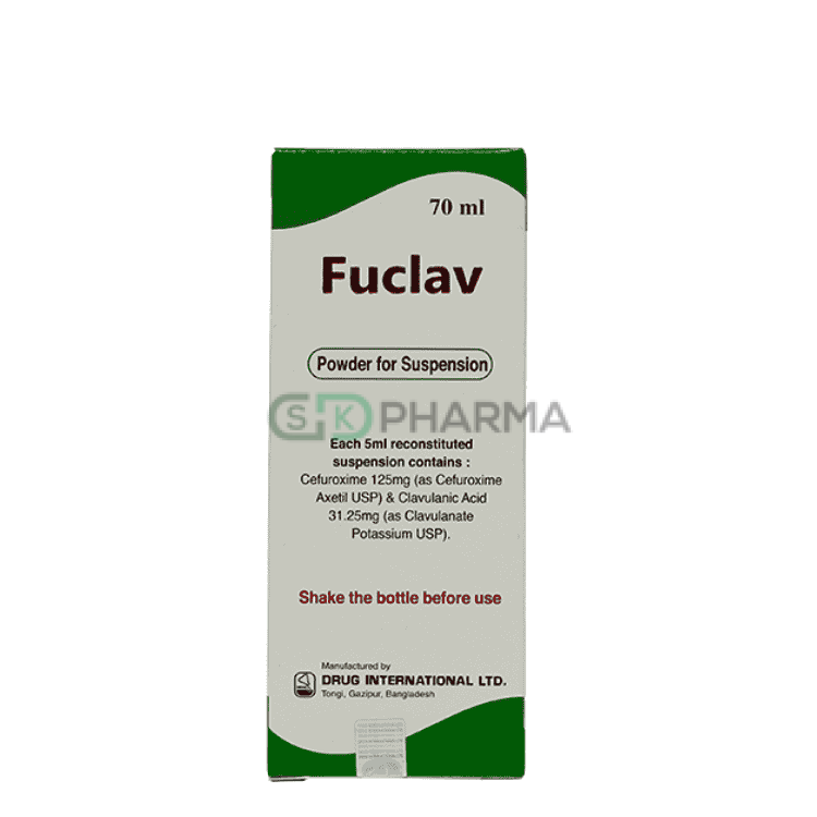 Fuclav Suspension (125 mg+31.25 mg)/5 ml (Cefuroxime Axetil + Clavulanic Acid)