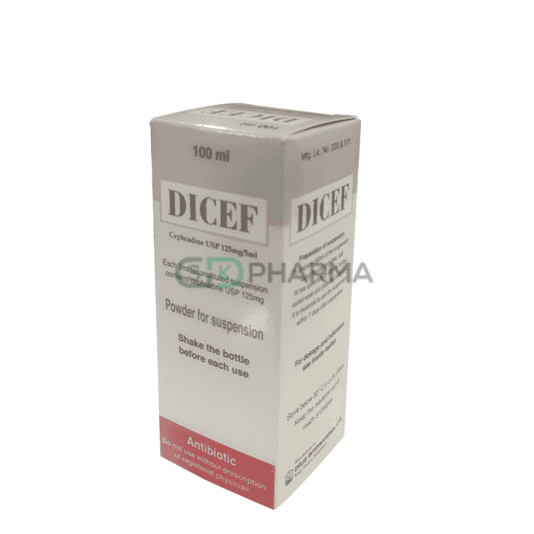 Dicef Suspension 125 mg/5 ml (Cephradine)