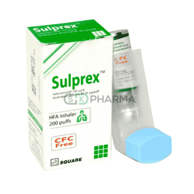 Sulprex Inhaler (100 mcg+20 mcg)/puff (Salbutamol + Ipratropium (Inhaler))