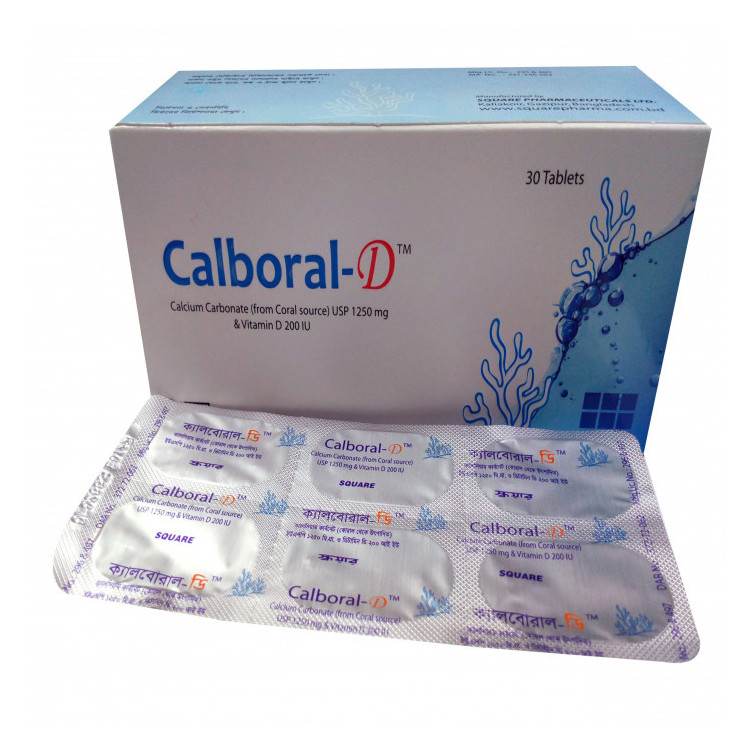 Calboral-D Tablet, Coral Calcium + Vitamin D3 500 mg+200 IU