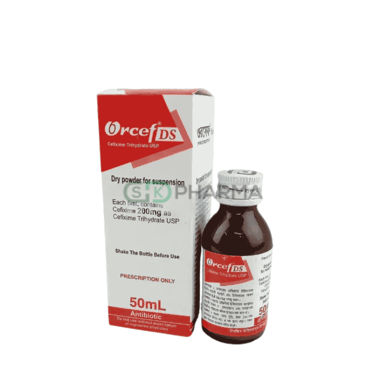 Orcef DS Suspension 200 mg/5 ml (Cefixime Trihydrate)