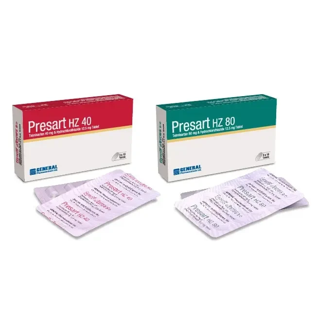 Presart HZ Tablet,Telmisartan + Hydrochlorothiazide 80 mg+12.5 mg