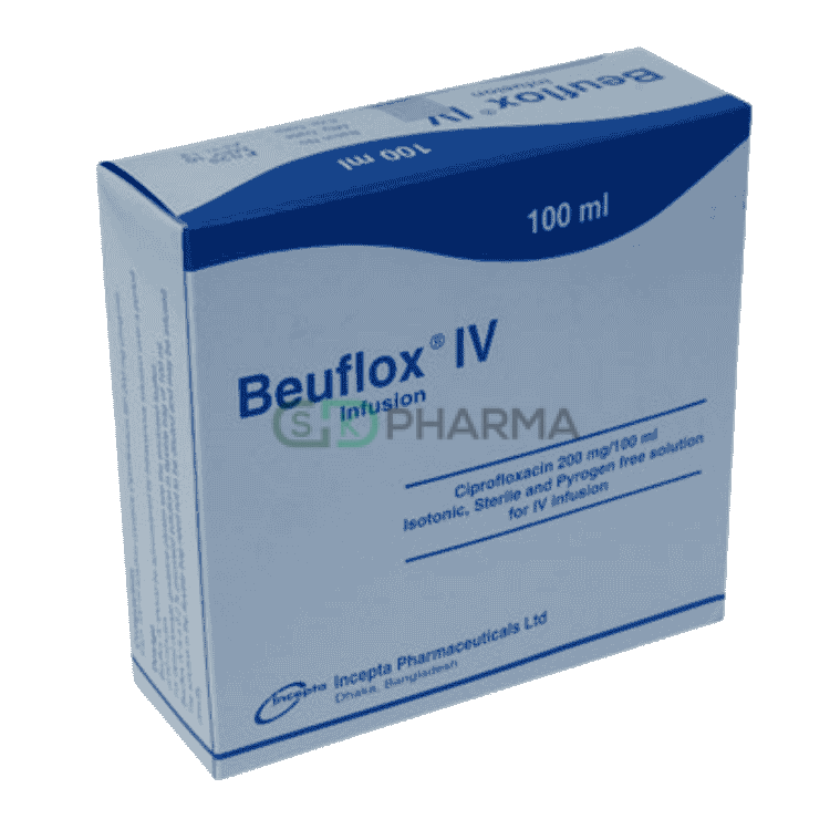 Beuflox Injection 200 mg/100 ml (Ciprofloxacin)
