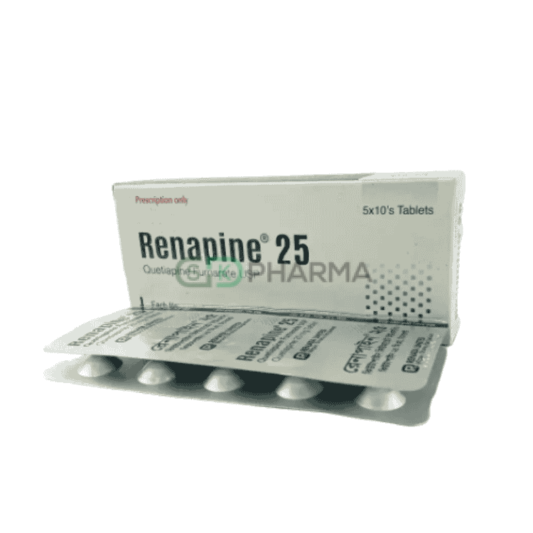 Renapine Tablet 25 mg (Quetiapine Fumarate)