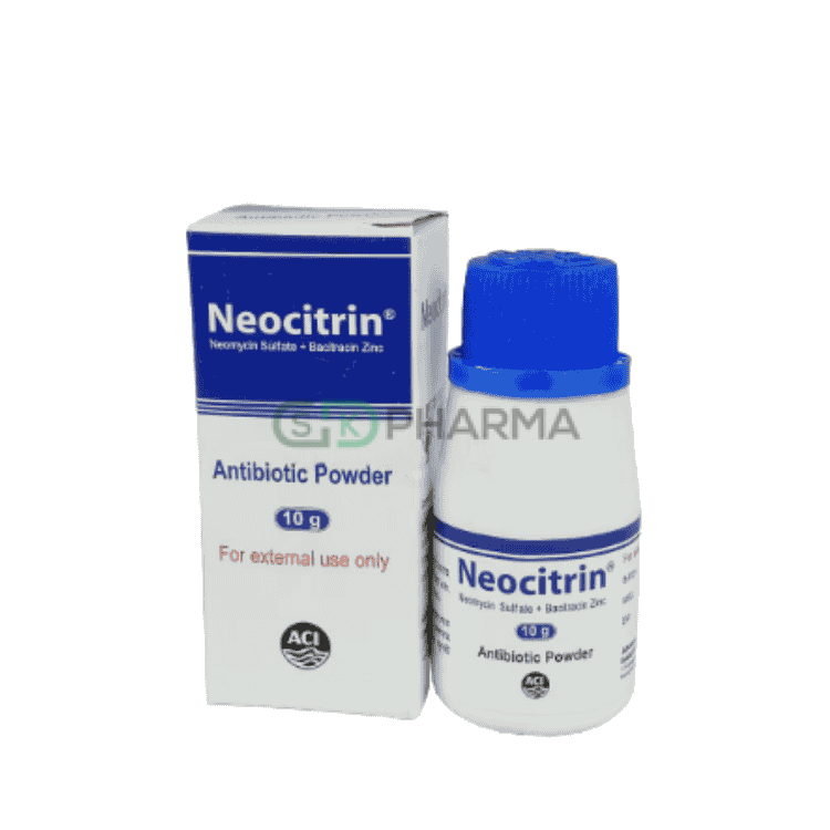 Neocitrin Powder (5 mg+250 IU)/gm (Neomycin Sulfate + Bacitracin Zinc)