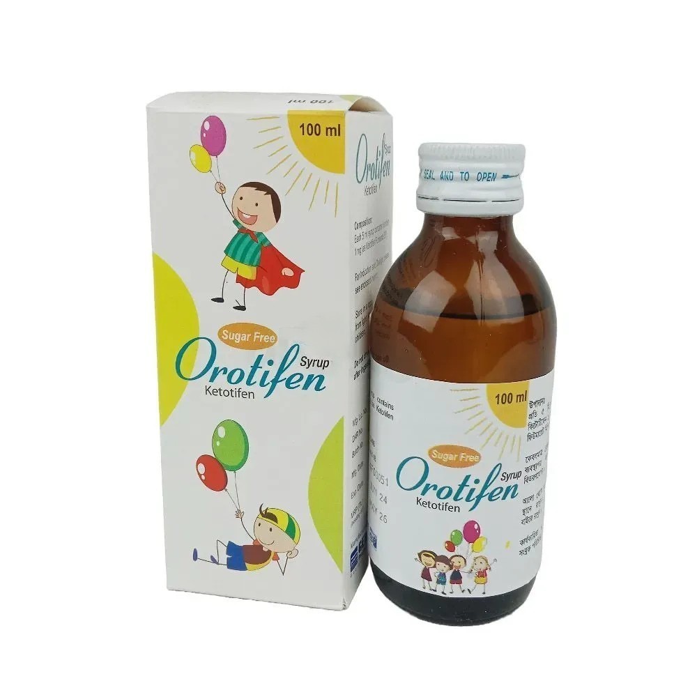Orotifen Syrup 100 ml bottle, Ketotifen Fumarate 1 mg/5 ml