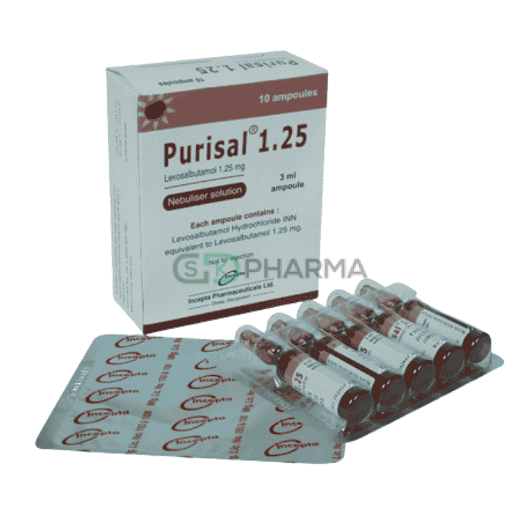 Purisal Respirator Solution 1.25 mg/3 ml (Levosalbutamol (Respirator preparation))