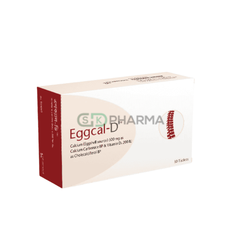 Eggcal-D Tablet 500 mg+200 IU (Eggshell Calcium + Vitamin D3)