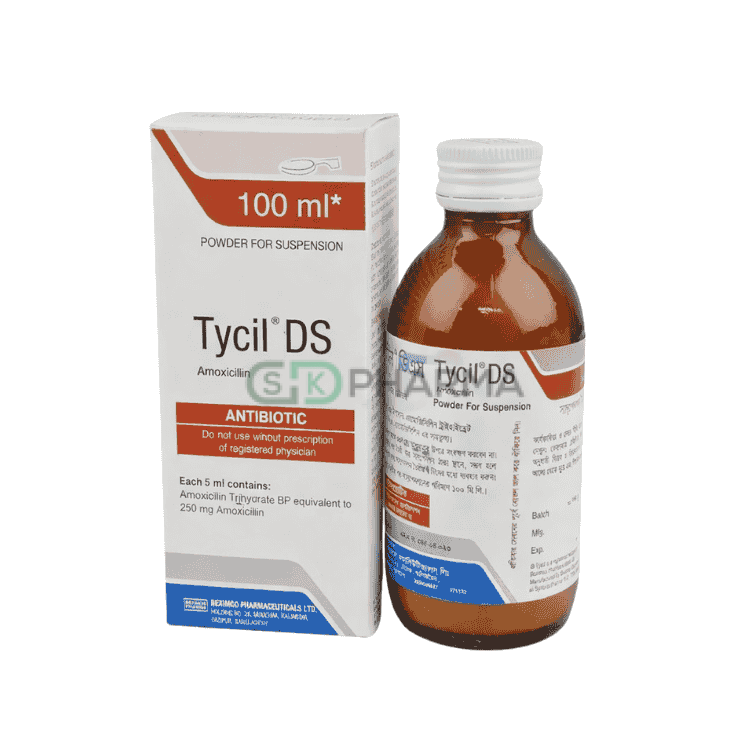 Tycil DS Suspension 250 mg/5 ml (Amoxicillin Trihydrate)