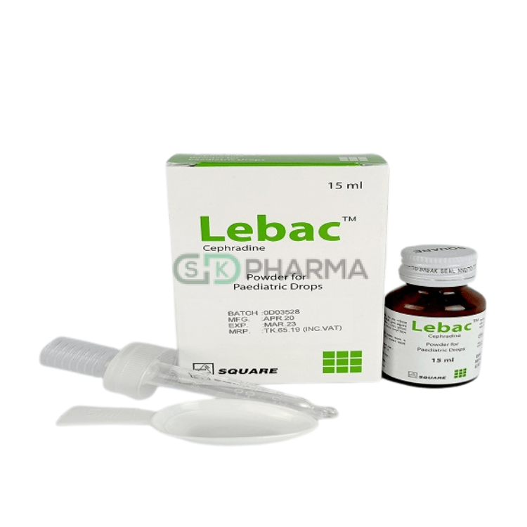 Lebac Pediatric Drop 125 mg/1.25 ml (Cephradine)