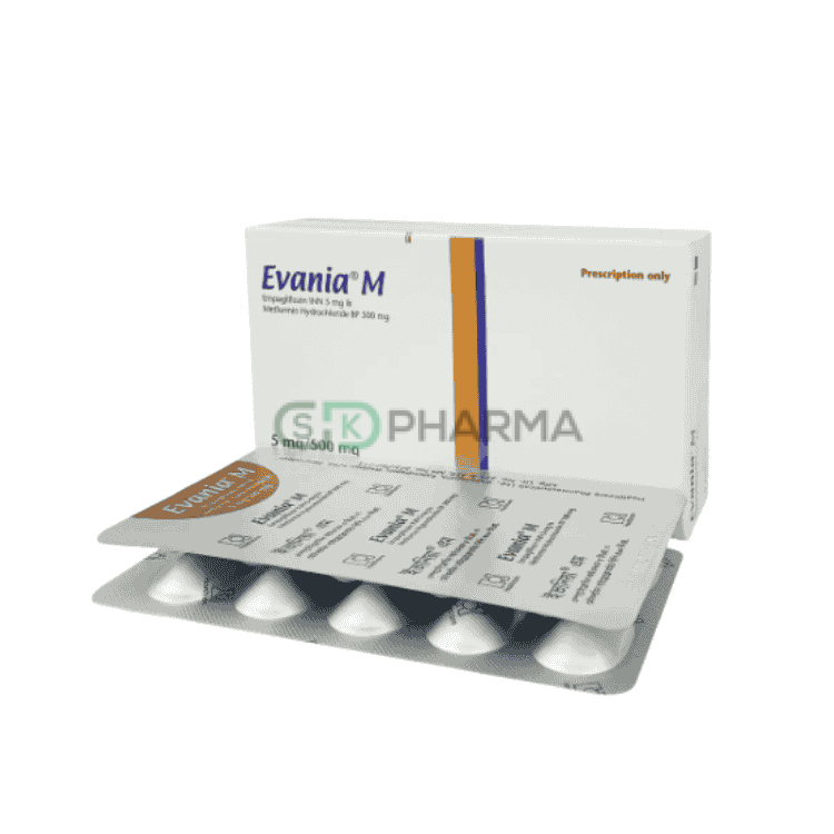 Evania M Tablet 5 mg+500 mg (Empagliflozin + Metformin Hydrochloride)