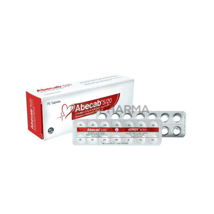 Abecab Tablet 5 mg+20 mg (Amlodipine Besilate + Olmesartan Medoxomil)