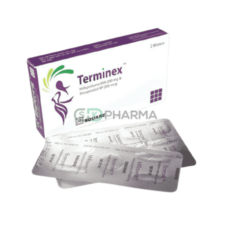 Terminex Tablet 200 mg+200 mcg (Mifepristone + Misoprostol)