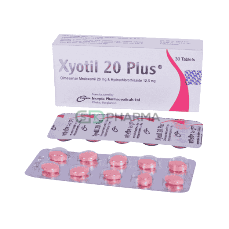 Xyotil Plus Tablet 20 mg+12.5 mg (Olmesartan Medoxomil + Hydrochlorothiazide)