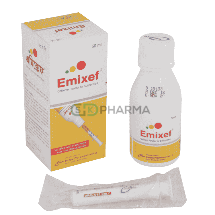 Emixef DS Suspension 200 mg/5 ml (Cefixime Trihydrate)